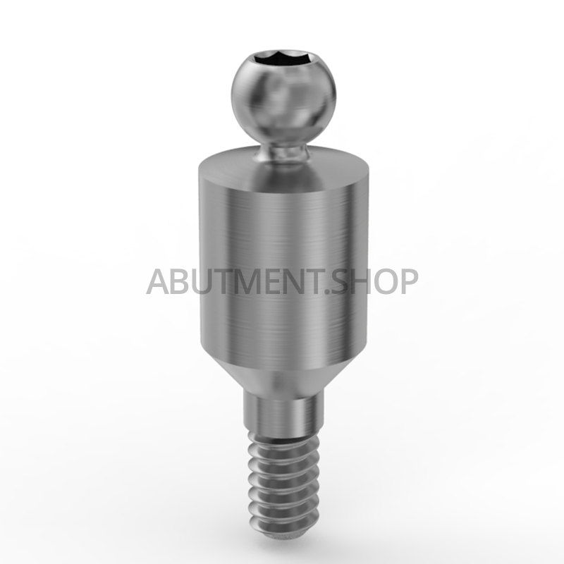 Straight Titanium Ball Attachment Internal Hex RP